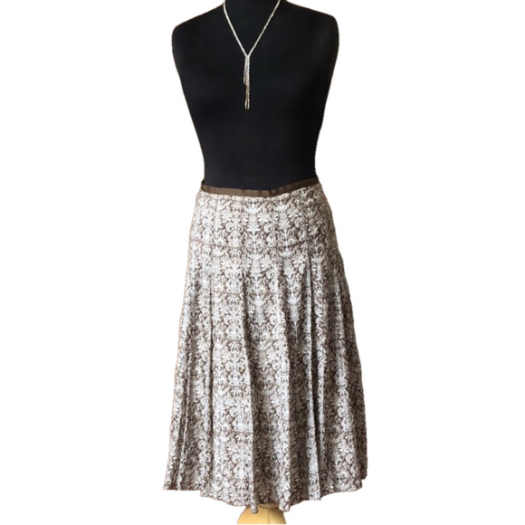 Tan & Cream Long Liz Claiborne Skirt Size 8 - Picture 2 of 6